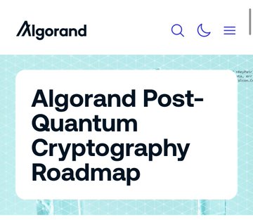 "Algorand Post Quantum Cryptography Roadmap".