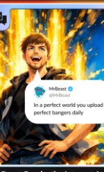 The image features a poster with an illustration of a man wearing a hoodie, with his hands behind his back. The poster also includes text that reads "In a perfect world you ..." followed by a code block containing some text that reads "@Tangem for high-level security and trade smart on @BitMartExchange". This message seems to be related to the post discussing Twitter and using it in the context of gaming or app development.