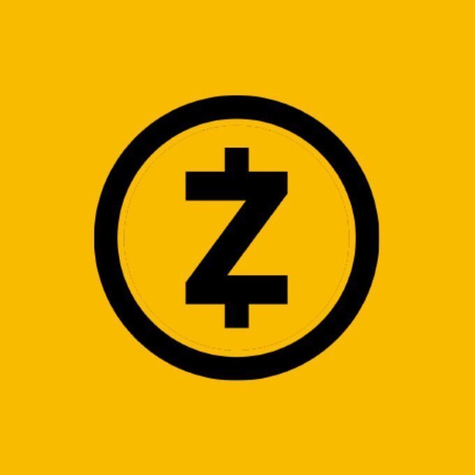 A yellow square logo containing a black 'Z' symbol enclosed in a circle, the logo for Zcash cryptocurrency.
