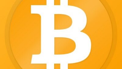Bitcoin's iconic orange "₿" logo set against a yellow gradient background, visually representing the cryptocurrency's surge past $68K for the first time since June.
