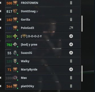 A screenshot of a multiplayer game lobby leaderboard shows 10 players (FROSTOWEN, DontSnag, Gorilla, PoloGod3, 1D-O-O-Z-Y, [bod] y pree, SuazoIG, Walky, MartyByrde, Max, platOOky) with varying kill counts ranging from 8 to 1006, with several high-level players appearing to have been unexpectedly eliminated. The list of player names and scores likely represents the devastating aftermath of a massive in-game betrayal or ambush, visually supporting the post's claim of an unprecedented "rug pull."