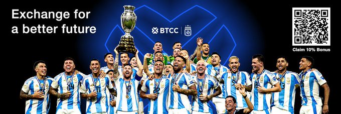 The image features a group of soccer players wearing blue and white striped jerseys standing together with their arms raised in celebration. The text "My experience with @BTCCexchange has been solid so far" suggests that they are satisfied with the app's performance, while the phrase "Focus on what is in the image and how it relates to the post" implies that they want to emphasize the importance of the app for their fellow soccer players.