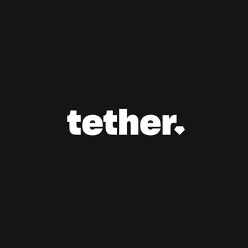 The image features the white "tether." logo on a black background, representing Tether—the cryptocurrency company mentioned in the article announcing its new $3 billion private credit fund partnership with Fasanara Capital.