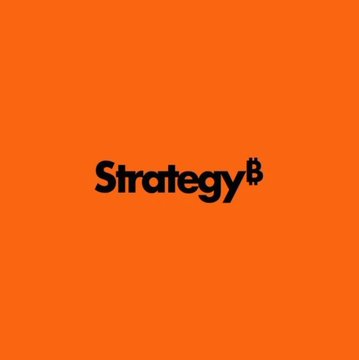 The image displays the bold black "Strategy₿" logo on a vibrant orange background. This serves as the branded visual accompanying the news that Strategy (formerly MicroStrategy) now holds 840,447 Bitcoin, representing 4% of the total 21 million BTC supply.