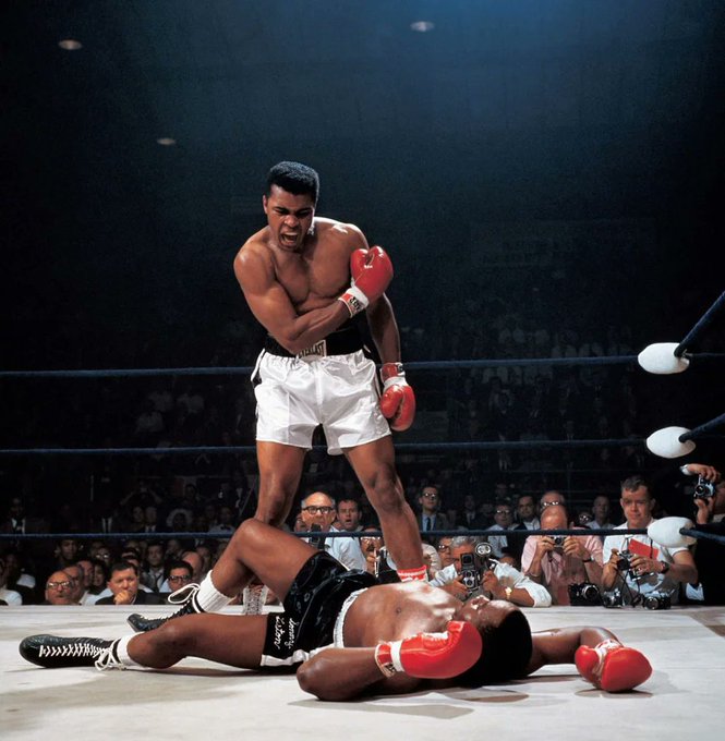 Muhammad Ali stands victorious over a fallen opponent in the boxing ring, his dominance echoing the unstoppable, always-open nature of crypto markets.

The image captures the iconic moment after Muhammad Ali's knockout victory, visually mirroring the post's message about unwavering availability—even when traditional markets close, crypto remains ever-ready like a champion fighter.