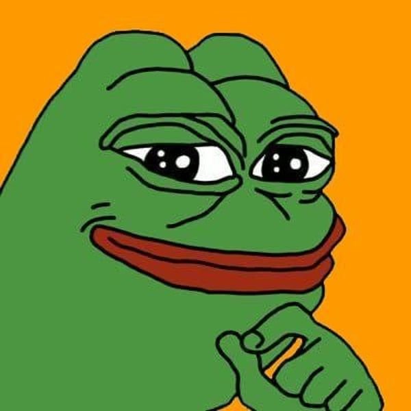 A close-up illustration of the classic Pepe the Frog meme shown in a thoughtful pose with his hand near his chin, paired with a promotional post for "$SPEPE" presale, suggesting the token will skyrocket like other popular meme coins. The image uses the iconic Pepe character to align the new token with established meme coin culture.