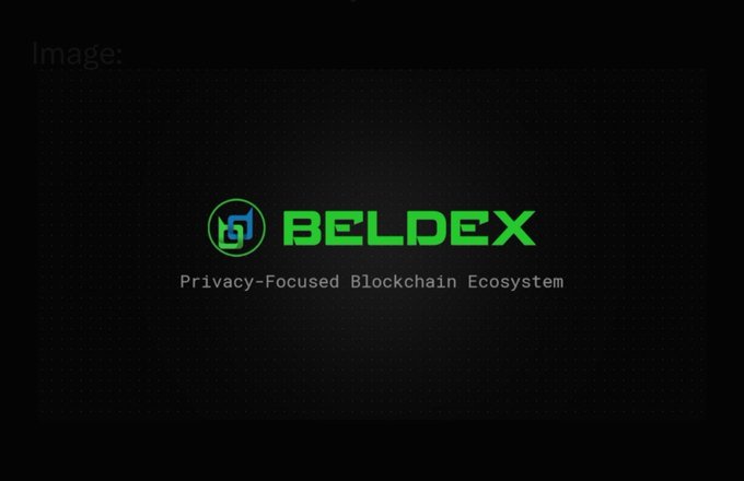 Beldex logo displayed in green with the tagline 'Privacy-Focused Blockchain Ecosystem' on a dark background.