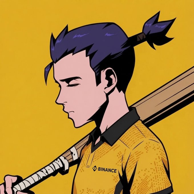 The image features a cartoon boy with blue hair holding a baseball bat over his shoulder. The background color is yellow, which contrasts with the boy's blue hair. There are no texts or other objects present in the image.