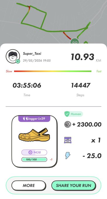 The image shows a phone screen displaying information about a running app, including details such as the user's name, the number of steps taken, and the distance covered during their run. The post also mentions that there are more steps available for sharing with others or tracking progress in real-time.