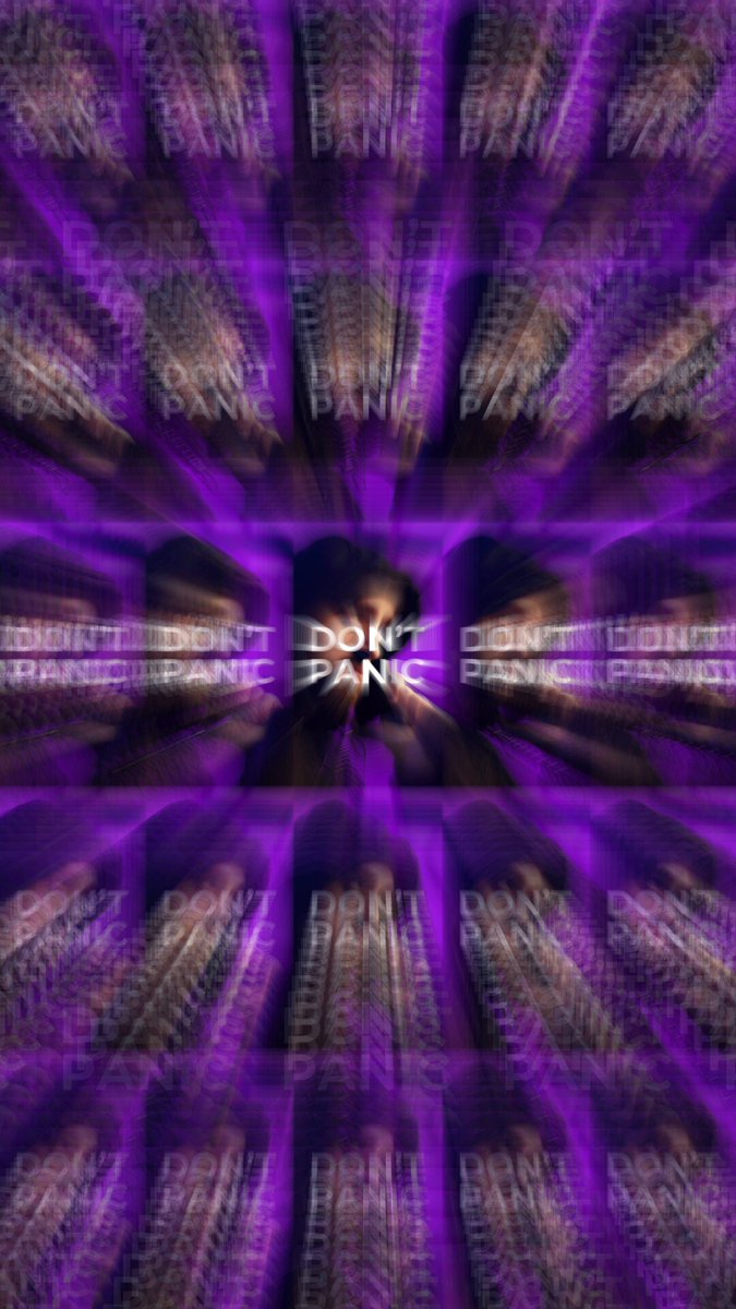 The image shows a purple background with white text that reads "Don't panic, I'm not panicking", which appears to be a meme or an advertisement related to the topic of bank hacks. The text is slightly blurry, giving the impression that the message might have been sent in a hurry or through a messaging app with a fast shutter speed.

The image also contains several other blurred images and texts, possibly representing different aspects of the theme "Don't panic". This could be an attempt to convey the idea that panicking about bank hacks is unnecessary or unhelpful, as it might not change the situation.