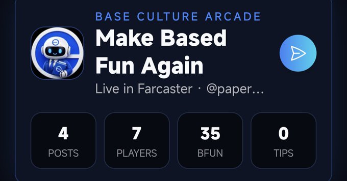 The image features a screenshot from an app or website related to a gaming community or platform called Base.Base, which promotes a fun and interactive environment for gamers to enjoy. The main focus appears to be a poster advertisement showcasing a blue robot character wearing a white helmet with a friendly expression. Below the robot character, there is information about the game "Make Based Fun Again" that encourages players to engage in lighthearted activities on Base.
In addition to the poster, there are several small icons representing other aspects of the platform, such as posts and tips for players. These elements emphasize the interactive nature of the gaming community on Base.