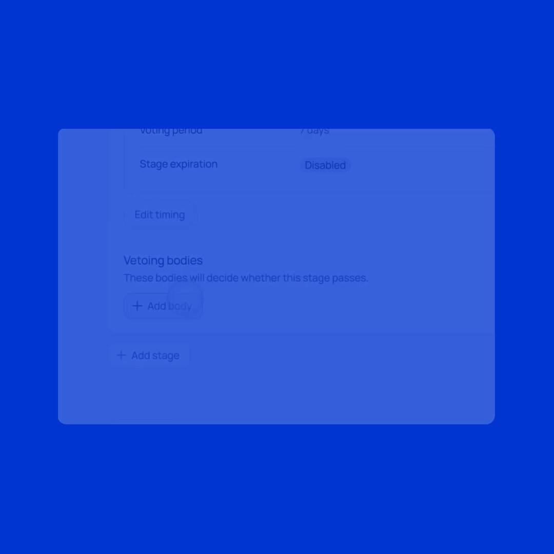 The image shows a close-up view of a blue screen with a message displayed at the bottom that reads "Reminder to add staged approvals, redundancy, and timelocks to critical protocol functions". This could be a reminder for someone to consider adding staged approval mechanisms or other time-related procedures in their protocols. The focus on the screen makes it an attention-grabbing element in the image, which is likely intended to convey important information regarding system management and updates to users of the software.