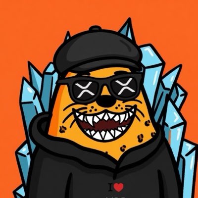 A cartoon illustration of a Shiba Inu dog wearing black sunglasses with X eyes, a black cap, and a black hoodie with an 'I ♥' design, set against an orange background.