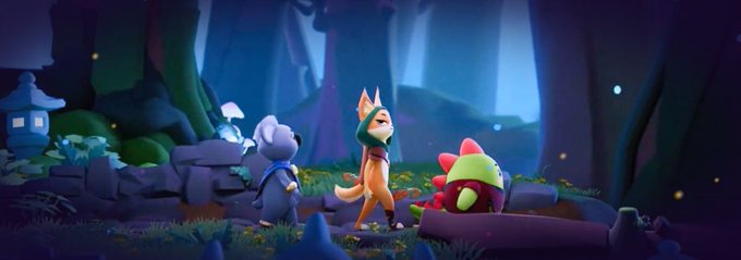 The image features a cartoon scene with three cartoon characters standing together in front of trees. The first character has a backpack, while the other two have backpacks as well. They appear to be walking through a forest or jungle setting. The caption for this image is "Focus on what is in the image and how it relates to the post."