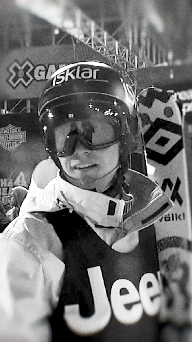 Birk Ruud, sporting a "Jee[ps]" sponsor bib and a "GASklar" helmet, smiles while wearing reflective goggles at the X Games Winter Draft venue, as teased by the accompanying caption announcing which team will claim him during the 9/16 MoonPay X Games League Winter Draft on ESPN+, Roku, Kick, and YouTube at 7pm PT.