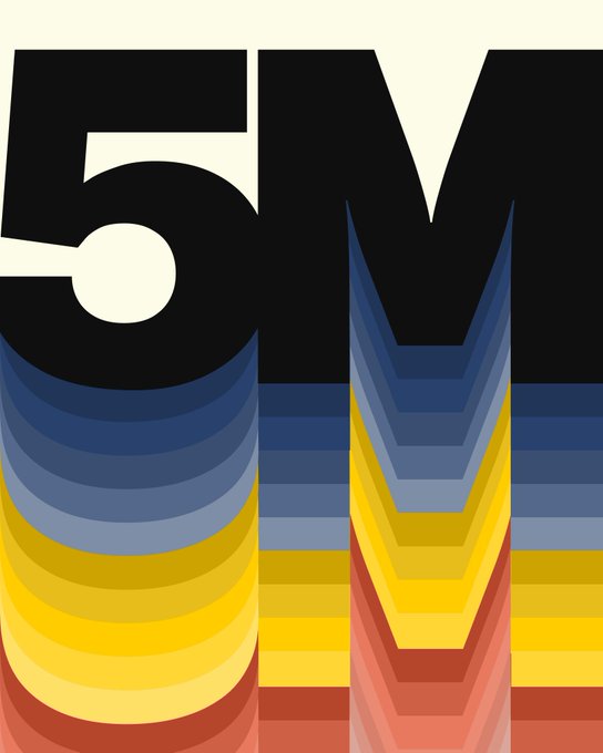 The image features a poster with a large, colorful design of a wave-like pattern that reads "5.15M" in black letters. The background of the poster is white, which contrasts with the vibrant colors of the design. The text on the poster includes phrases such as "More people are catching on each day that quantum isn' t something to belittle 5.15M wallets. 14M+ blocks. 400K daily transactions." This suggests that there might be a connection between the wave-like pattern and the concept of Quantum Computing, which is gaining attention in the tech world. The poster aims to draw attention to this emerging technology by using an eye-catching design with bold colors and clear text.