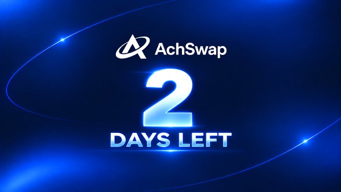 A promotional graphic with a blue glowing background displaying the text 'AchSwap' and '2 DAYS LEFT'.