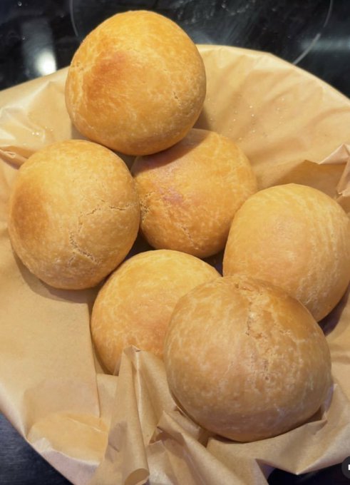 A basket of golden-brown bread rolls sits in a basket on a dark countertop. The image pairs with the motivational Monday post as a simple visual treat to start the week, perhaps symbolizing a humble, warm beginning before tackling the market charts again.