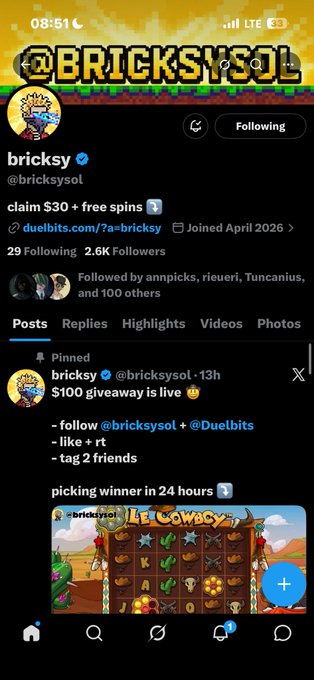 The image shows a social media app with a black background, featuring a Twitter feed that displays various posts from users. The main post includes a picture of a slot machine game, along with text that reads "@snoopy6_sol @hiver232 Done all task and been really active king Zeus Thank for this opportunity to get my first win from you BakyXRTtW2cdivHrqoENQhSfaMjGLRgDudV8QSBGcKNf". The post is about a slot machine game, and it has been shared by @snoopy6_sol.