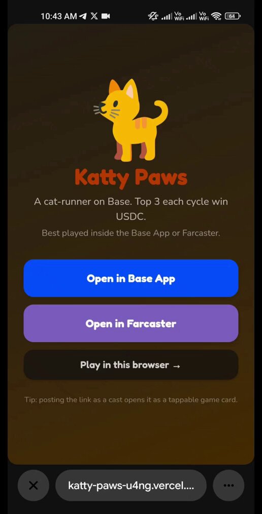 The image shows a cell phone screen displaying an app called "Kitty Paws" with a cat icon. The app appears to be a game or puzzle, possibly related to cats, and has a rating of 7 out of 10. It is open in Forecaster mode, which suggests that the user might have recently played it or is about to play it again. The post also mentions that there are markets where people can win for playing this game, indicating that the app could be a fun way to make some extra money through gaming.