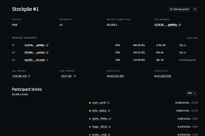 The image shows a screenshot of an Excel worksheet with various data points related to cryptocurrency trading. The spreadsheet contains columns for different cryptocurrency names, prices, and information about payment methods. A participant branch appears at the bottom center of the screen, which is likely used to track individual transactions within the account. Several rows of numbers are displayed on the page, indicating transaction details such as payouts or transfers between different parties. The image also contains a link that references the Stockpile #1 spreadsheet.