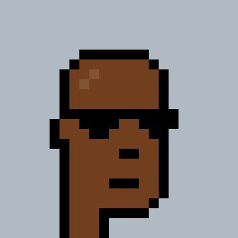 A pixel art character with a brown body and dark outline stands against a gray background.