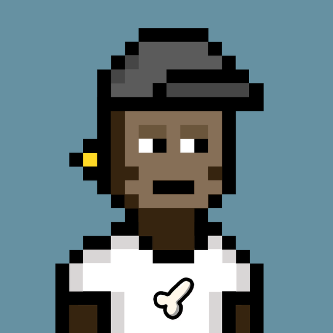 The image features a cartoon character wearing a white t-shirt with an unusual design of two bones crossed over each other. The character also has a hat on, giving them a unique appearance. The caption provided seems to be unrelated or unrelated to the image itself.