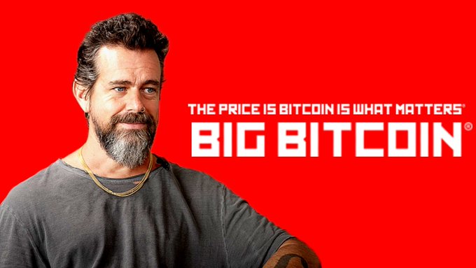 A red promotional graphic featuring a bearded man with the text 'THE PRICE IS BITCOIN IS WHAT MATTERS BIG BITCOIN' in white lettering.