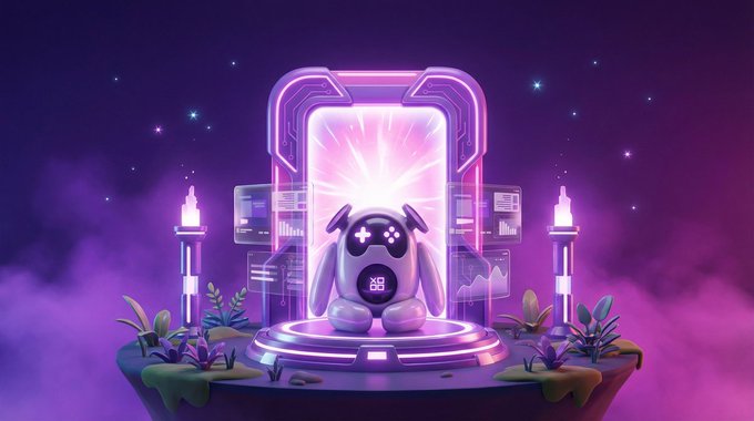The image features a cartoon character sitting on top of an island surrounded by plants and other objects. The character appears to be playing video games or using a gaming controller while being bombarded with stars and lights from above, creating a futuristic atmosphere. The background is purple, which complements the overall color scheme of the scene.

The image also contains text that reads "gXoob Fam @XOOBNetwork the real deal for Web3 growth. On-chain quests + referrals on Chromia. Every action are verified and rewarded transparently. No bots, just actual engagement". This message is related to the cartoon character's activities in the scene, possibly referring to a gaming community or platform that promotes gaming and engagement among its users.
