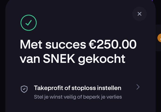 The image shows an email message from Snee, which appears to be in Dutch. It contains information about a fundraising campaign for Snek, as indicated by the text "€€€€€€€€€€€€€€€€€€€€€€€€€€€€€€€
