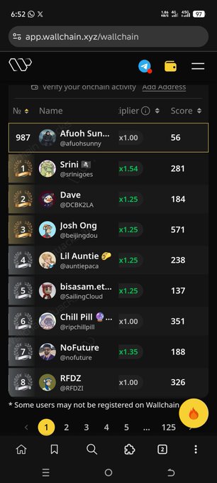 The image shows a phone screen displaying a leaderboard for an app called "@wallchain". The leaderboard has a total of 12 users, with some names and their corresponding scores visible. There are also several other posts related to the app on the screen. The main post in the image is titled "I think this is the first time I am breaking into the leaderboard of @wallchain The next step is to start earning high quacks as the minutes unfold." This post seems to be discussing a strategy for gaining an advantage in the leaderboard, possibly by using specific tactics or techniques.