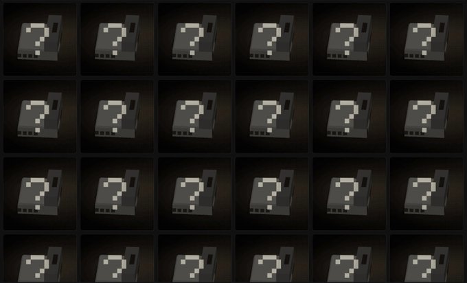 A 4x6 grid of identical dark gray floppy disks, each marked with a large white question mark.