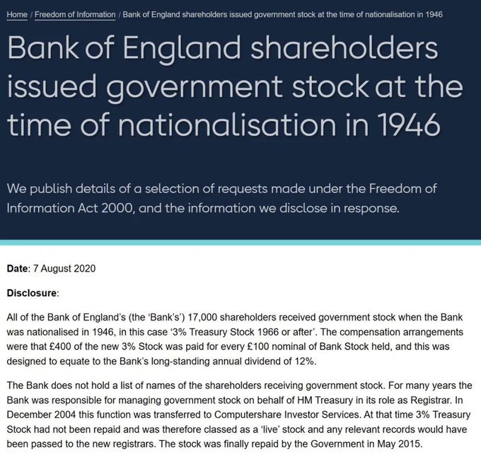 The image depicts a post about a bank issue and the United States government acquiring it from the Bank of England in 1948. This is an example of a strategy that was implemented by the US government at that time, aiming to nationalise certain banks due to economic concerns or other factors. The similarities between this situation and modern banking practices could be seen in the post itself. It suggests that although some strategies might have been updated over the years, there are still elements from the past that can be observed in current circumstances.