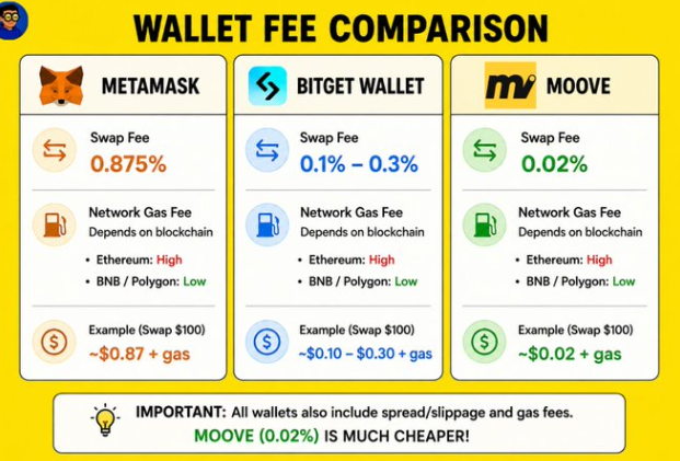 The image displays three different wallet fee comparison options for Bitcoin transactions. The title at the top suggests that these fees could be compared to a " Wallet Fee Comparison", which seems to be about comparing wallet fees for various payment methods. The first option, represented by the number 0.87, has minimal fees when it comes to sending and receiving Bitcoins in Bitcoin Cash or Bitcoin, respectively. On the other hand, two alternatives, represented by 1.0% and 0.2%, come with higher fees associated with their own specific payment method. By providing a quick comparison of these fee structures, users can easily decide which wallets offer better value for their Bitcoin transactions.