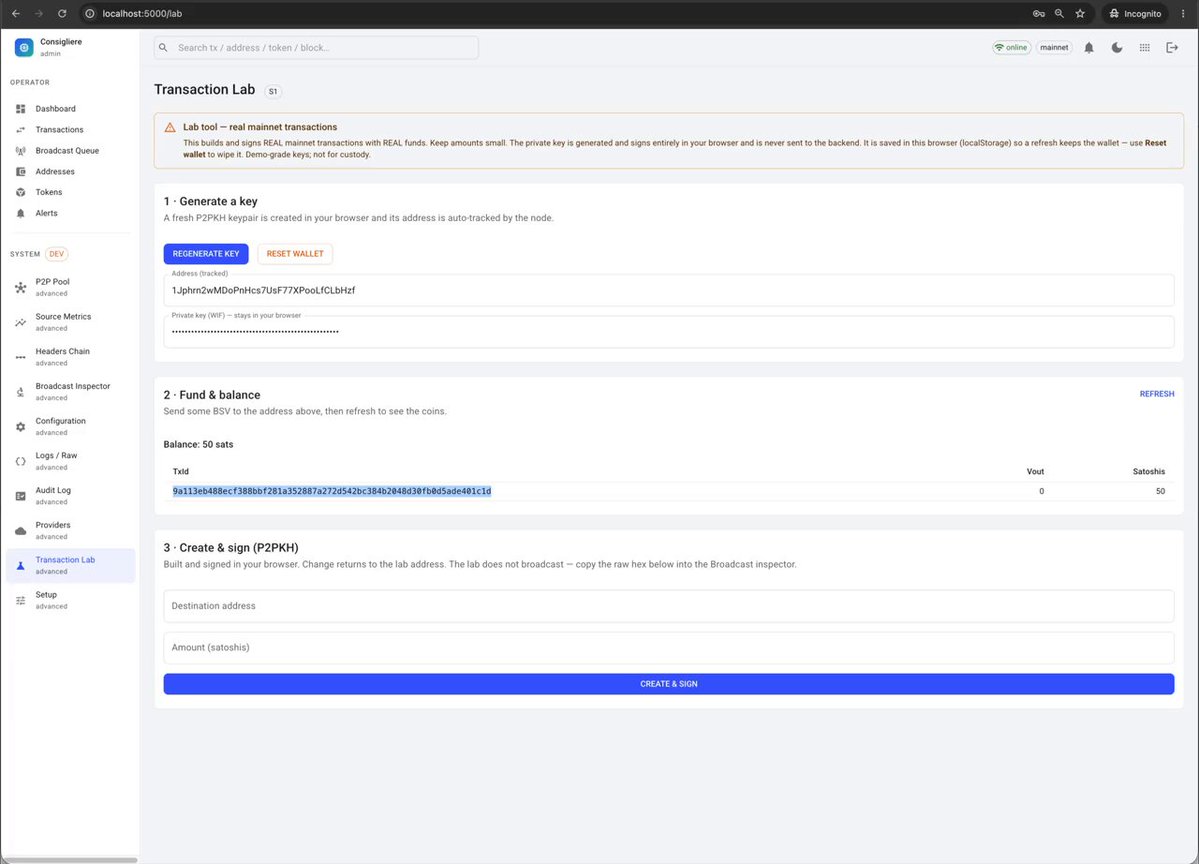 A screenshot of an infura software page with various features displayed, including two tabs on the left side of the screen, one titled "The New Infura for BSV" and another labeled "Informa". In addition to these, there is also a tab that says "Self-hosted Infura for BSV.", providing an opportunity for developers to run their own instances. The post mentions that this feature has been released and encourages testers to try the new infura and explore its capabilities directly from the source code.