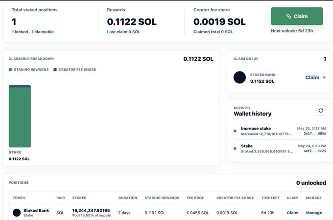ursa account dashboard displays a green header, white body with text and graphs, and a claim history tab.