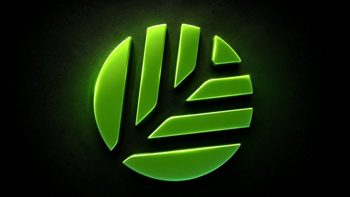 The image features a logo with green lines that resemble tree branches or leaves. It is displayed against a black background, which contrasts with the vibrant green color of the logo. The logo appears to be floating or hovering above the image, drawing attention to itself as the main focus.