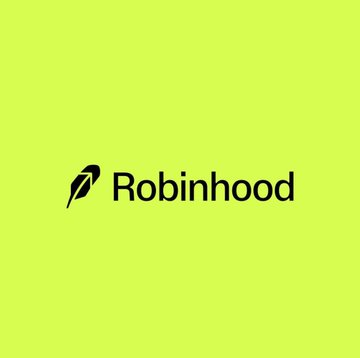 The Robinhood logo displayed in black on a bright lime green background.