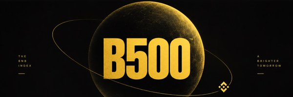 A bold golden graphic displays "B500" prominently against a dark background featuring a planet-like sphere with orbital rings, flanked by the text "THE B50 INDEX" on the left and "A WEIGHTED TOMORROW" on the right. The image visually introduces the concept of a B500 Index as an on-chain equivalent to traditional stock indices like the S&P 500, tying into the post's discussion about building a stock index for the emerging on-chain market.