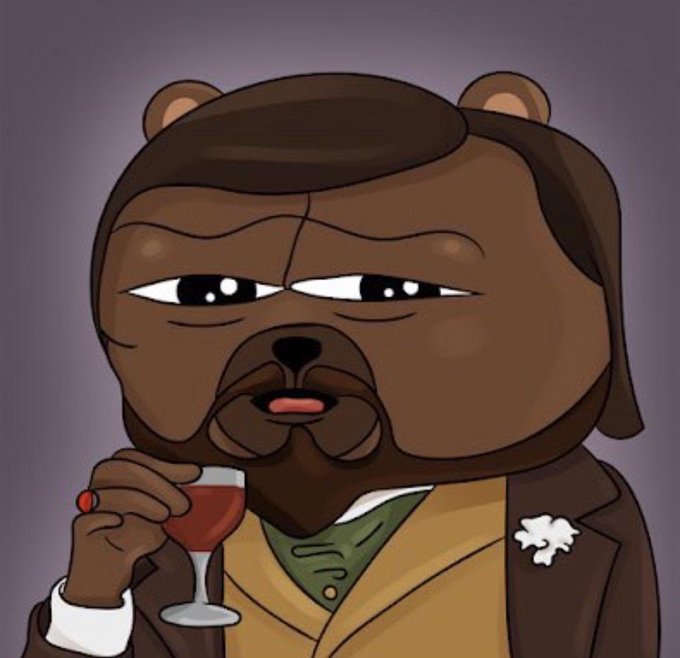 A cartoon illustration depicts a brown dog dressed in a suit, holding a glass of red wine with a subtle, contemplative expression.