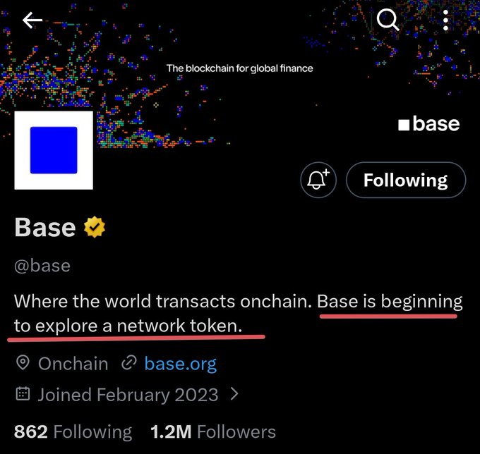 The image shows a social media post by a user named Base. The post contains information about a new token called $BASE token that has been updated. It also mentions that Base's official account recently changed their bio to "Base is Beginning to explore a network token." This update provides context and relevance for the content of the post, as it explains why the token was created and how it works in comparison to other tokens on the market.