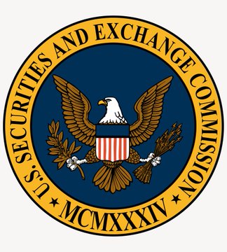 The image shows the official seal of the U.S. Securities and Exchange Commission (SEC), featuring an eagle, shield, and the Roman numerals "MCMXXXIV" (1934). The seal visually reinforces the post's message about the SEC prioritizing Bitcoin and cryptocurrency regulation this month.