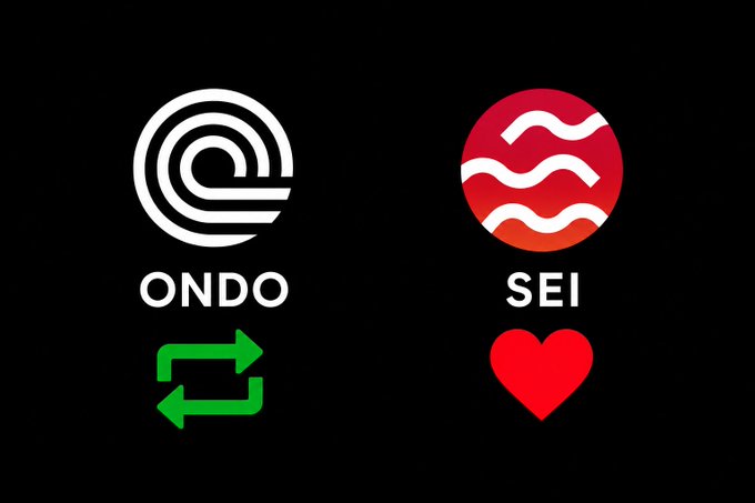 The image features two logos side by side against a black background, one representing "OnDo" (a white wave design) and the other representing "SEI" (a red heart design). The OnDo logo is slightly larger than the SEI logo in size. Both logos are positioned at different angles to create an interesting visual dynamic. There are no texts or additional objects present in the image, so it focuses solely on the logos and their relative positions against each other.