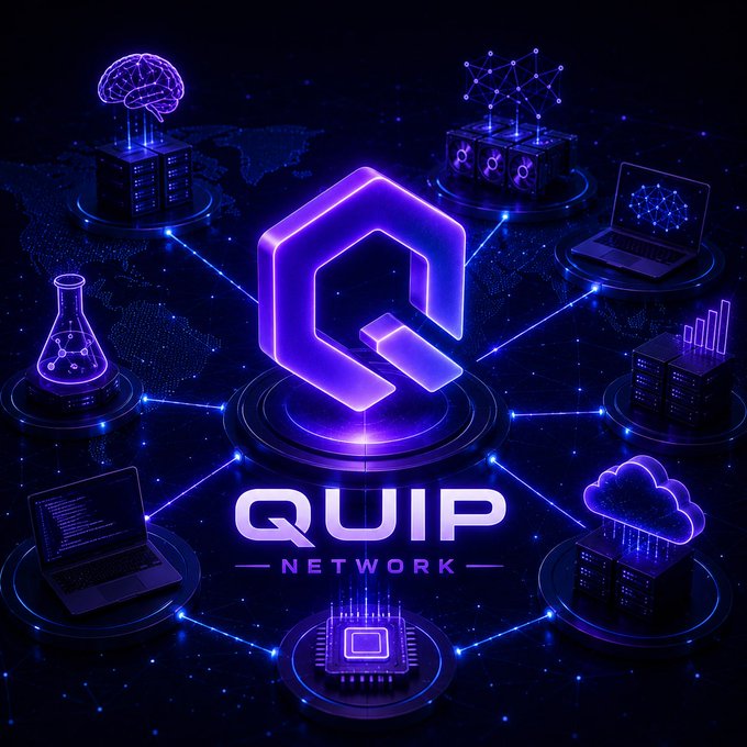 𝐴𝐵𝐶𝐷𝐲 𝐴𝐵𝐶𝐷𝐲, a purple hexagon with a white line through it, is surrounded by blue and green cubes representing data centers and servers.