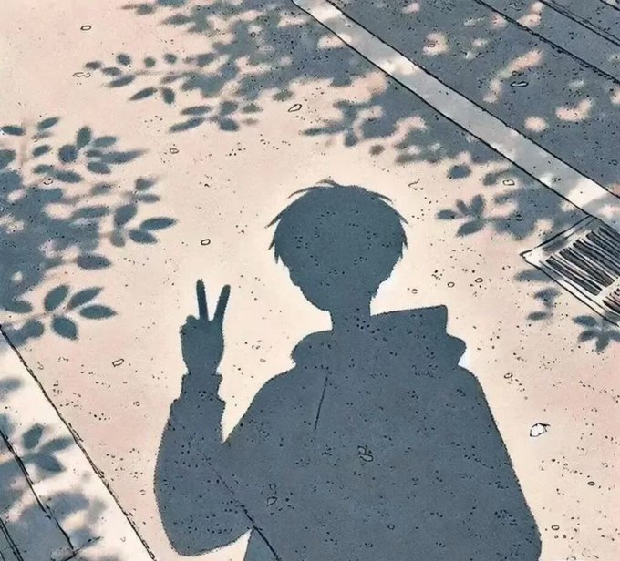 An anime-style silhouette of a person making a peace sign, cast in shadow on pavement dappled with sunlight filtering through leaves. The contemplative, atmospheric image evokes the post's tone of taking a break and waiting for new opportunities rather than diving into anything today.