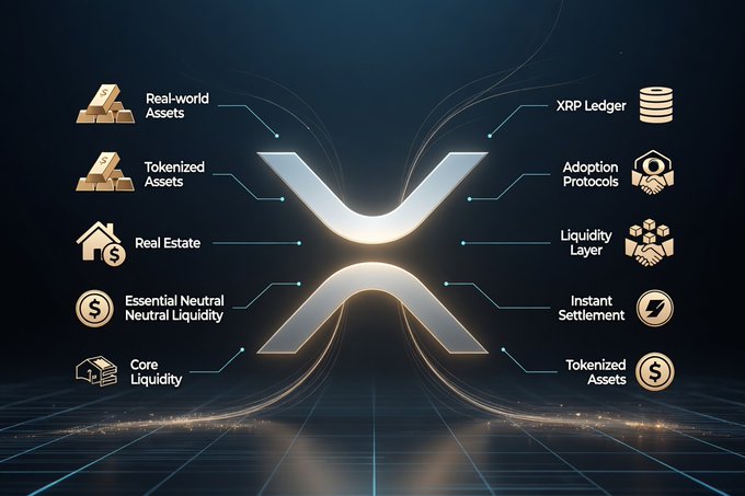 xtrp logo and icons for Bitcoin, Ripple, XRP, real estate, tokenized assets, Bitcoin Core, Bitcoin Cash, Bitcoin Liquidity, and Bitcoin Core Liquidity are displayed against a dark blue background with gold accents.