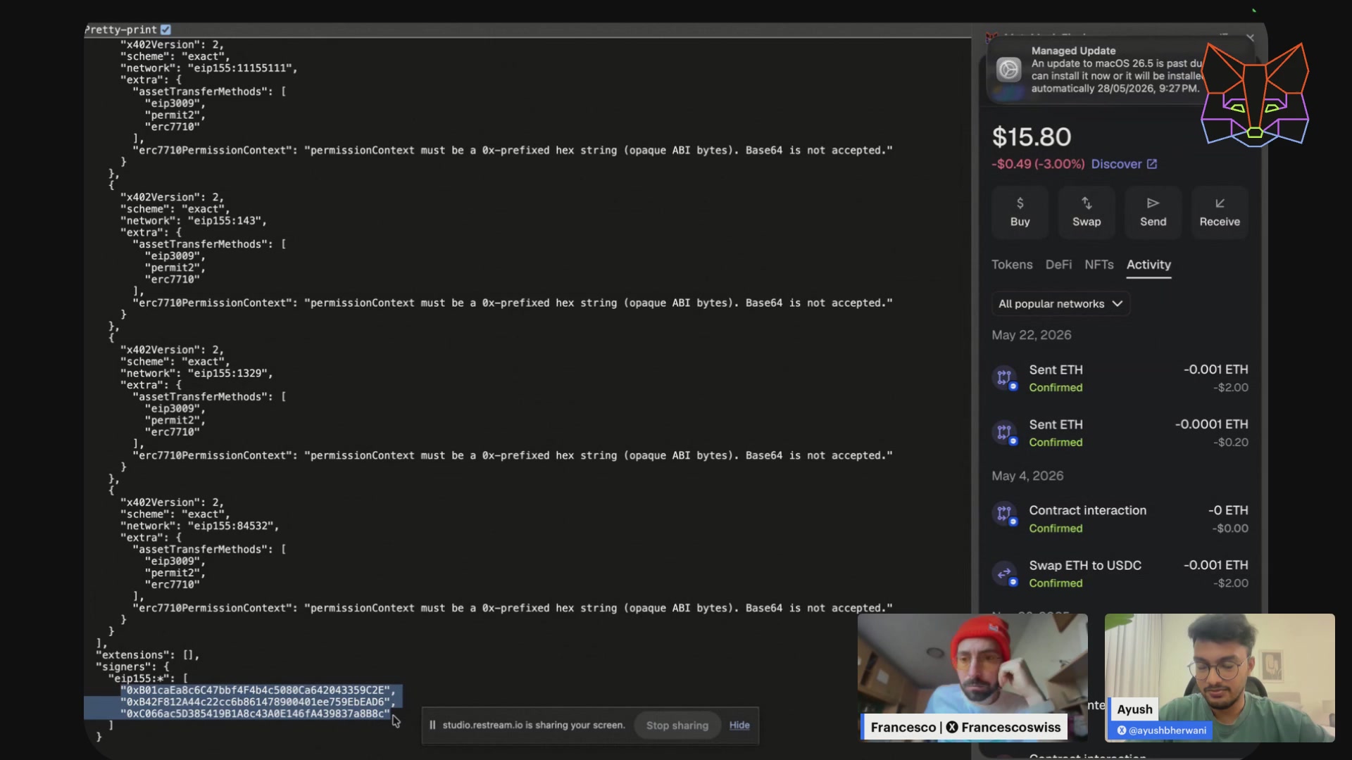 The image shows a computer screen displaying a webpage that has a live coding example of making recurring payments using a payment gateway service, such as PayPal or Stripe. The code is written in a programming language like Python, which can be used by developers to create interactive web applications and manage recurring payments for users.