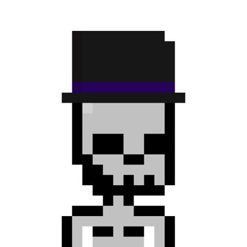 The image features a cartoon-like depiction of a skeleton wearing a top hat, with a purple band around its neck. The skeleton appears to be standing upright against a white background. The caption "Gm Nice couple" is written at the bottom right corner of the image.