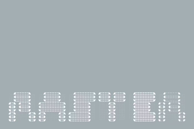 A minimalist graphic design features the text 'DO BETTER' in a dotted digital font on a grey background.