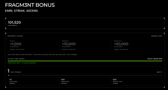 The image features a screenshot of a computer screen displaying an online account's status, which appears to be about a Fragment Bonus (FBC) account. The screenshot shows two main elements related to the FBC account:
1. An alert that indicates the account is ready for verification and may have been earned from recent activity on the game, "Core 02". This implies that the user has completed tasks or achieved milestones in the game and is now being rewarded with a Fragment Bonus. 
2. The status of the account shows it has reached a milestone of 10,000 points or more, suggesting that a user has been accumulating points for a considerable amount of time within the game. This achievement may have resulted from a combination of skillful gameplay and strategic decision-making in Core 02.